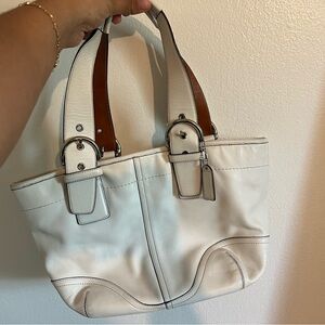 Coach white tote SOLD